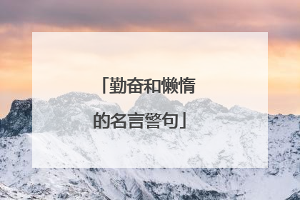 勤奋和懒惰的名言警句