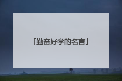 勤奋好学的名言