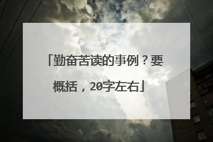 勤奋苦读的事例?要概括,20字左右