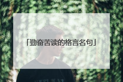 勤奋苦读的格言名句