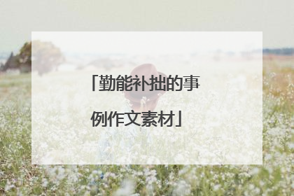 勤能补拙的事例作文素材