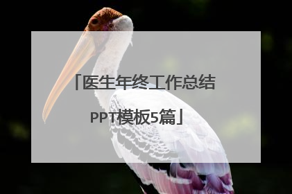 医生年终工作总结PPT模板5篇