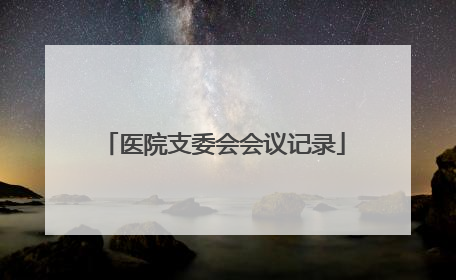 医院支委会会议记录