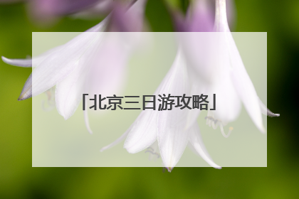 北京三日游攻略