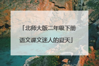 北师大版二年级下册语文课文迷人的夏天