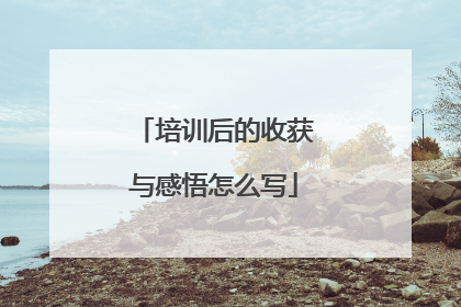 培训后的收获与感悟怎么写