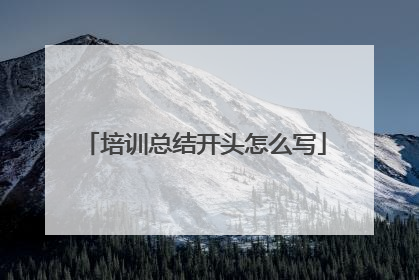 培训总结开头怎么写