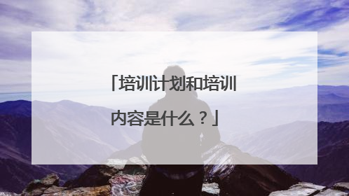 培训计划和培训内容是什么?