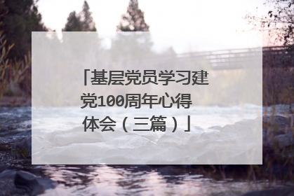 基层党员学习建党100周年心得体会(三篇)