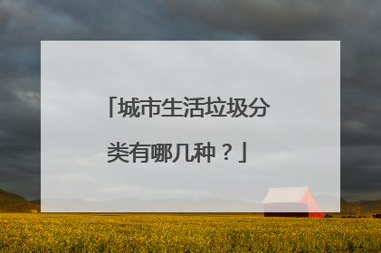 城市生活垃圾分类有哪几种？