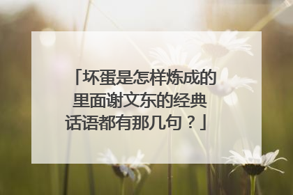 坏蛋是怎样炼成的 里面谢文东的经典话语都有那几句?