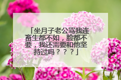 坐月子老公骂我连畜生都不如，脸都不要，我还需要和他坚持过吗？？？
