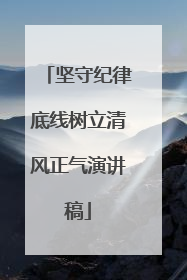 坚守纪律底线树立清风正气演讲稿