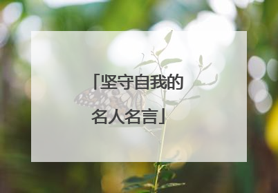 坚守自我的名人名言