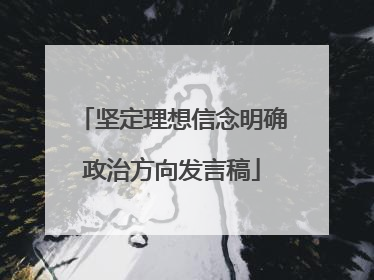 坚定理想信念明确政治方向发言稿
