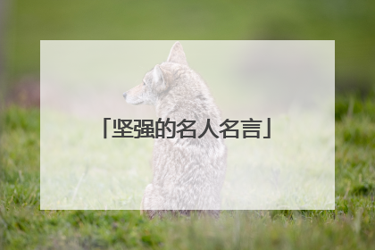 坚强的名人名言