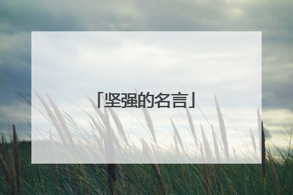 坚强的名言