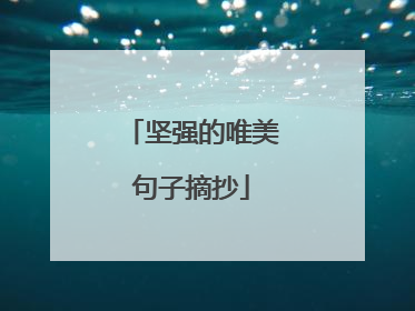 坚强的唯美句子摘抄