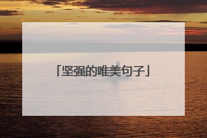 坚强的唯美句子