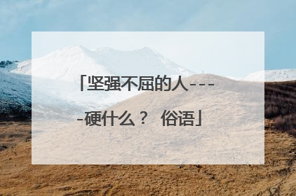 坚强不屈的人----硬什么？ 俗语