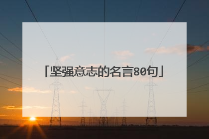 坚强意志的名言80句