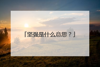 坚强是什么意思?