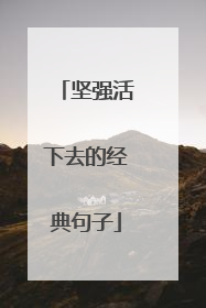 坚强活下去的经典句子