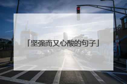 坚强而又心酸的句子