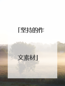 坚持的作文素材