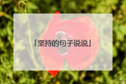 坚持的句子说说