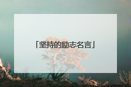 坚持的励志名言