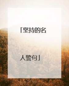 坚持的名人警句