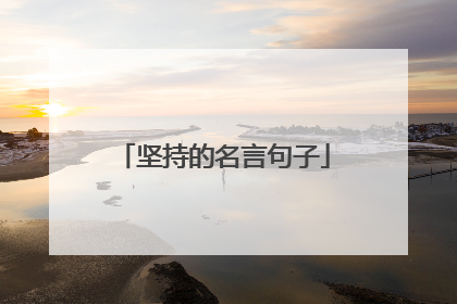 坚持的名言句子