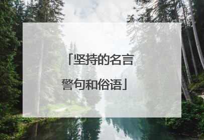 坚持的名言警句和俗语