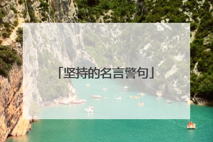 坚持的名言警句