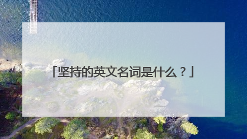 坚持的英文名词是什么?