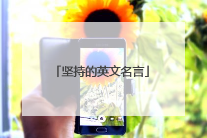 坚持的英文名言
