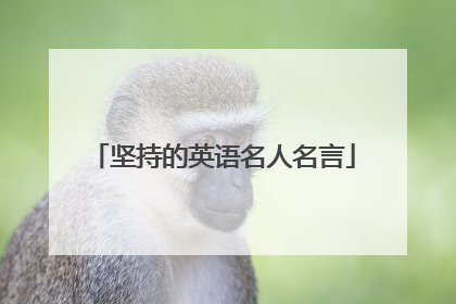 坚持的英语名人名言