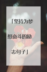 坚持为梦想奋斗的励志句子