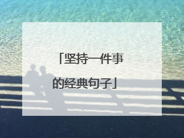 坚持一件事的经典句子