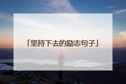 坚持下去的励志句子