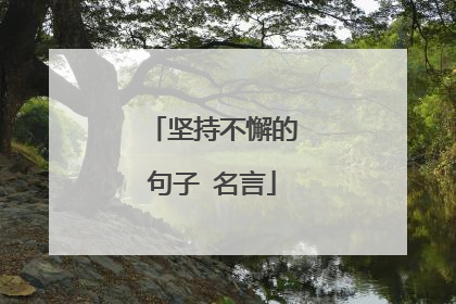 坚持不懈的句子 名言