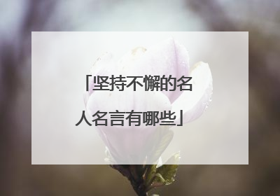 坚持不懈的名人名言有哪些