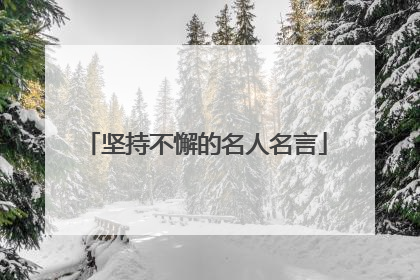 坚持不懈的名人名言