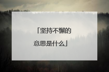 坚持不懈的意思是什么