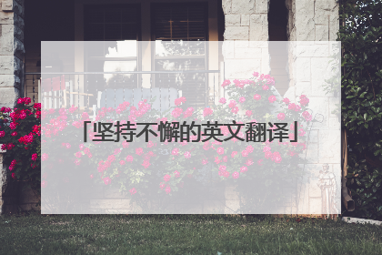 坚持不懈的英文翻译