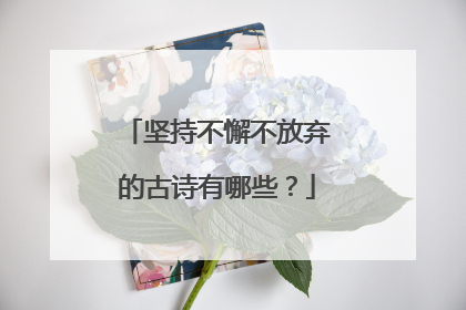 坚持不懈不放弃的古诗有哪些？