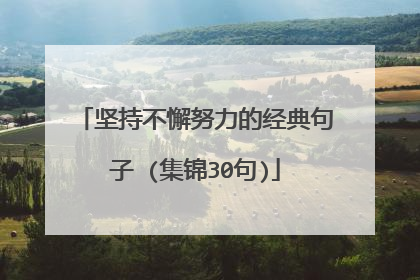 坚持不懈努力的经典句子 (集锦30句)