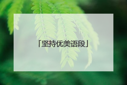 坚持优美语段