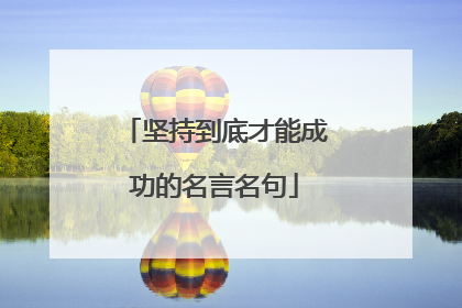 坚持到底才能成功的名言名句